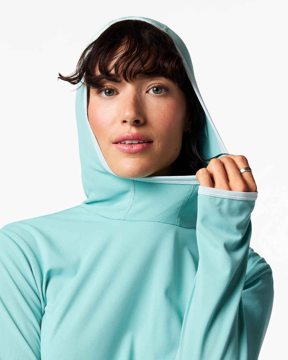 Sombra Sun Hoodie - Women's, Tide Pool, Model Lola