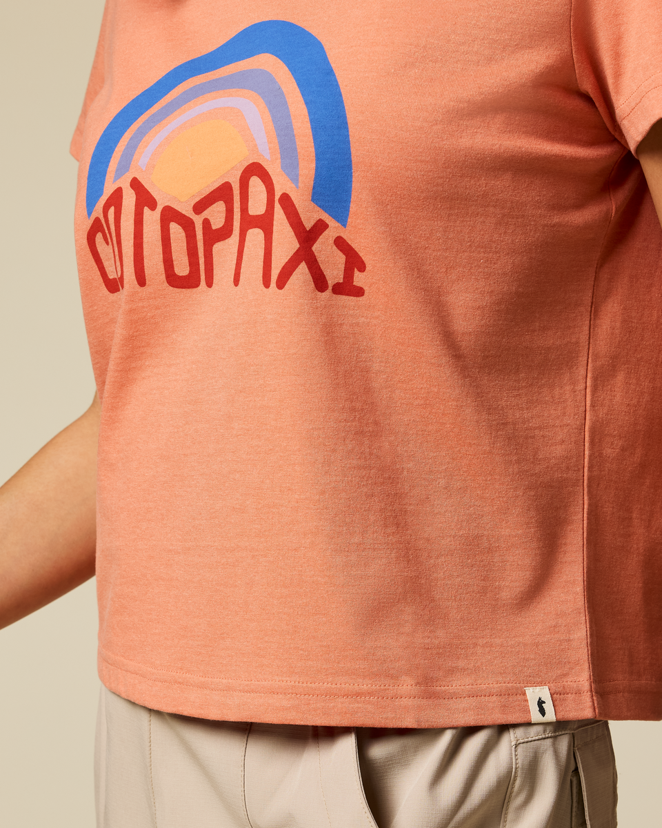 Sunset Embers T-Shirt - Women's, Grapefruit, Model Tiff