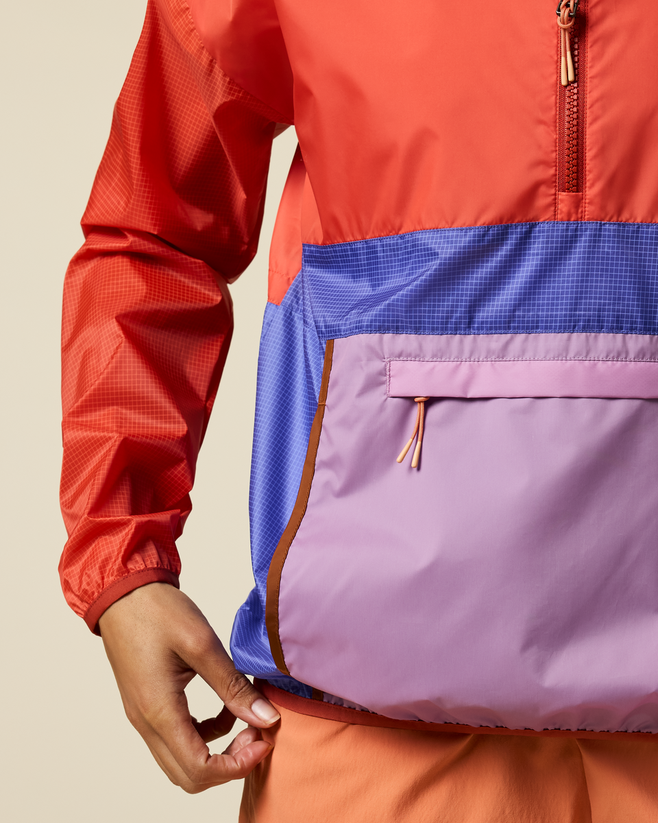 Teca Half-Zip Windbreaker - Women's, Smell the Begonias, Model Kalu