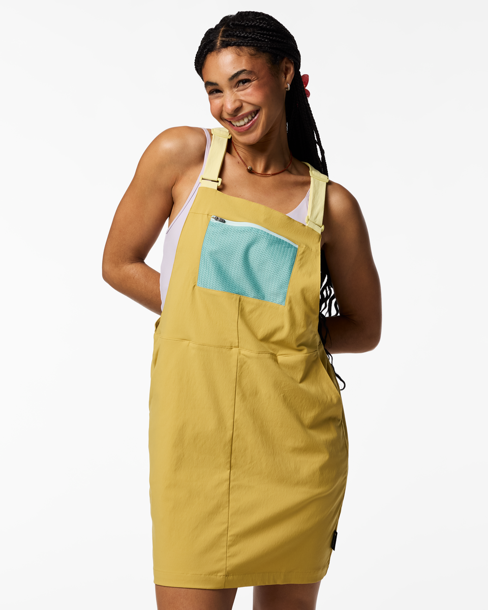 Tolima Overall Dress - Women's, Husk, Model Kalu